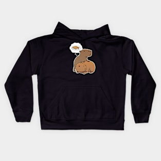 Capybara hungry for Chicken Tenders Kids Hoodie